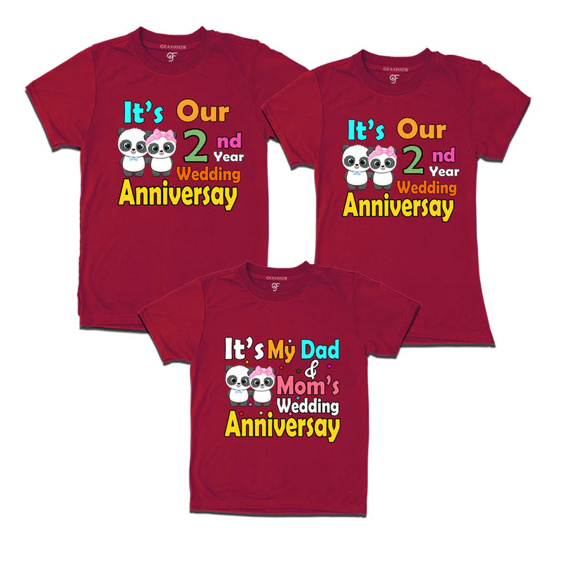 GT1 - IT'S OUR 2ND YEAR WEDDING ANNIVERSARY FAMILY TSHIRTS.