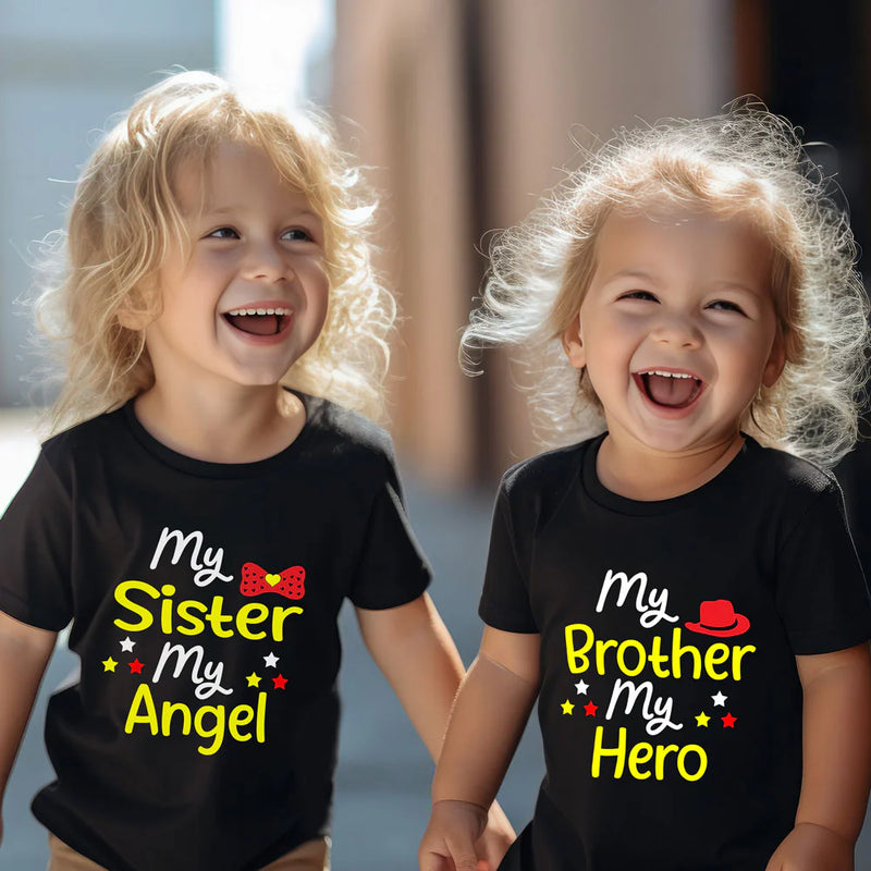 MY SISTER MY ANGEL-MY BROTHER MY HERO T-SHIRTS